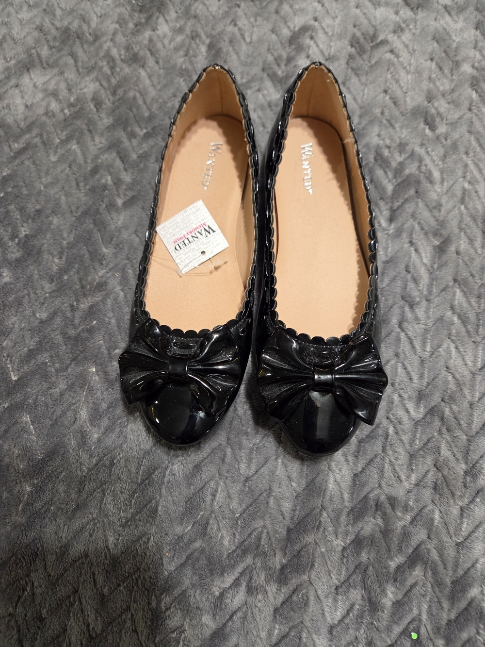 Wander Black Patent Bow Flats for Kids